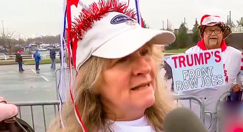 MSNBC catches Trump voter literally fighting back tears over impeachment: 'He's done such a great job'