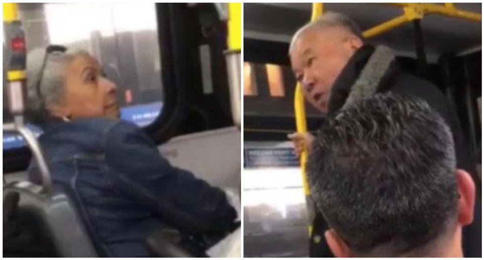 WATCH: Hispanic woman keeps her cool as racist Asian man demands her seat on NYC bus