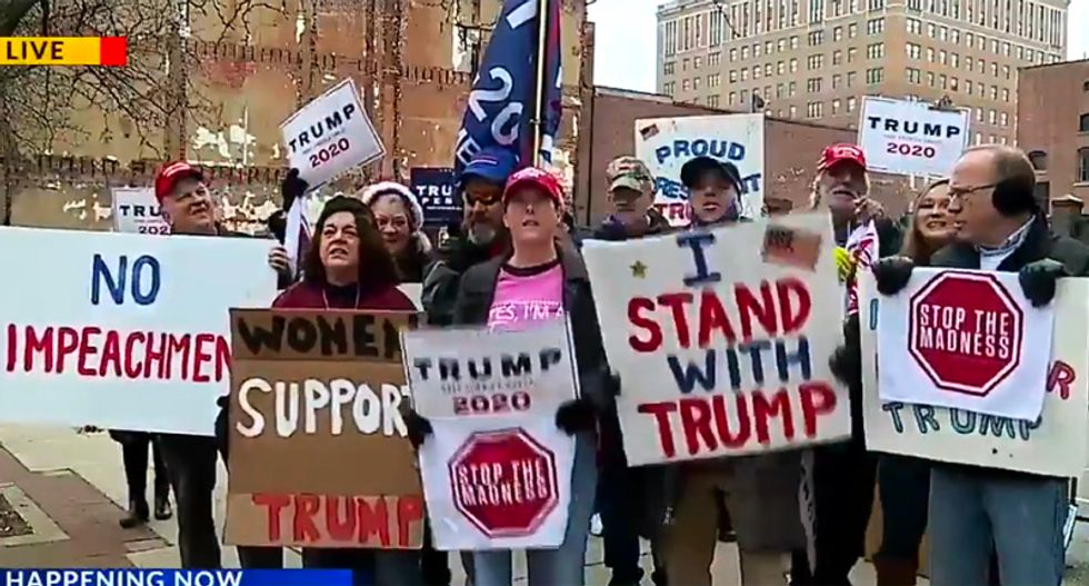 GOP ridiculed for hyping Ohio anti-impeachment protest -- and only a handful of Trump supporters showed