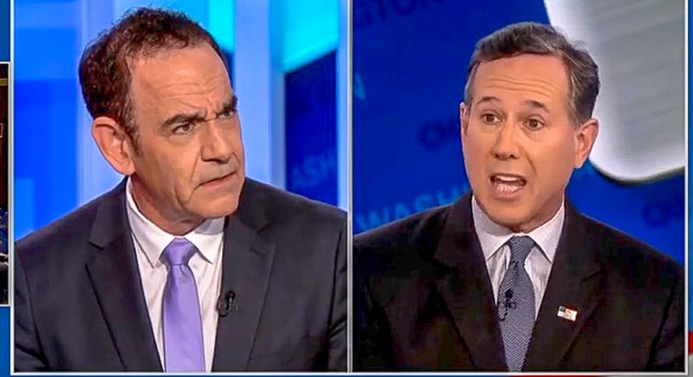 'You have to focus': Rick Santorum sputters in defeat as entire CNN panel beats him down for lying about impeachment