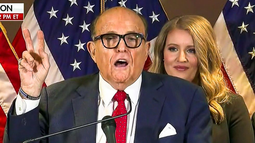 Rudy Giuliani acts out scene from 'My Cousin Vinny' at press conference to claim Biden stole election