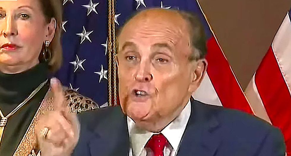 Rudy Giuliani battles reporter over failed lawsuits: 'You're a totally discourteous person'