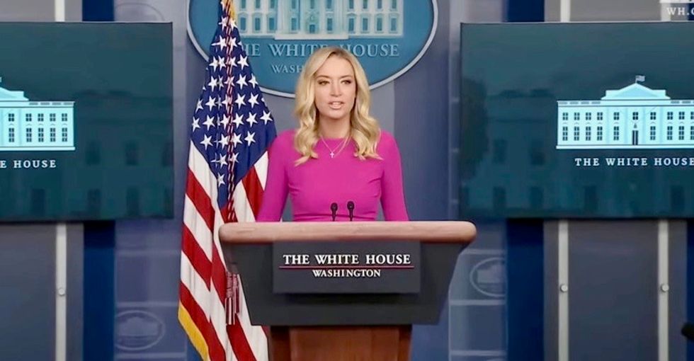 Kayleigh McEnany accuses Democrats of not following COVID rules – while her husband stands maskless in the briefing room
