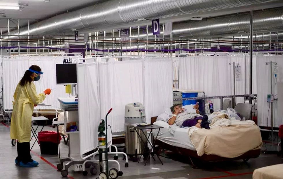 US hospital converts nearby parking lot into Covid care facility