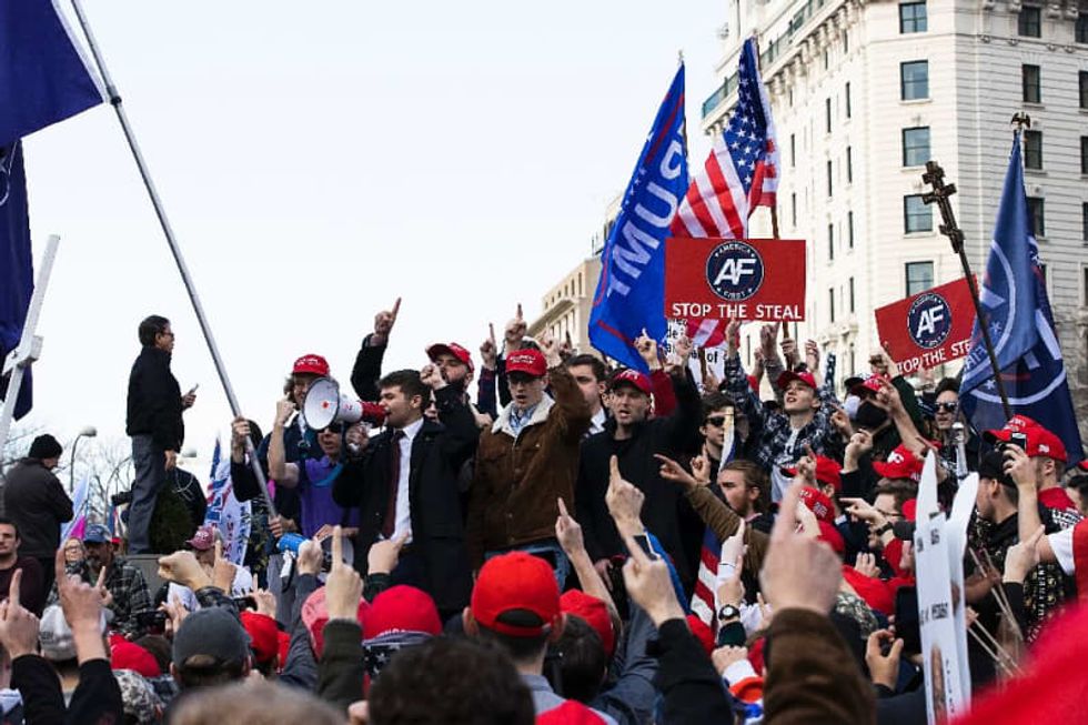 Four stabbed and one shot after pro-Trump rallies