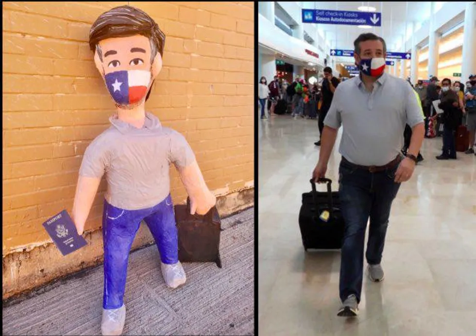 'Therapeutic' Ted Cruz pinata draws cheers from Texans