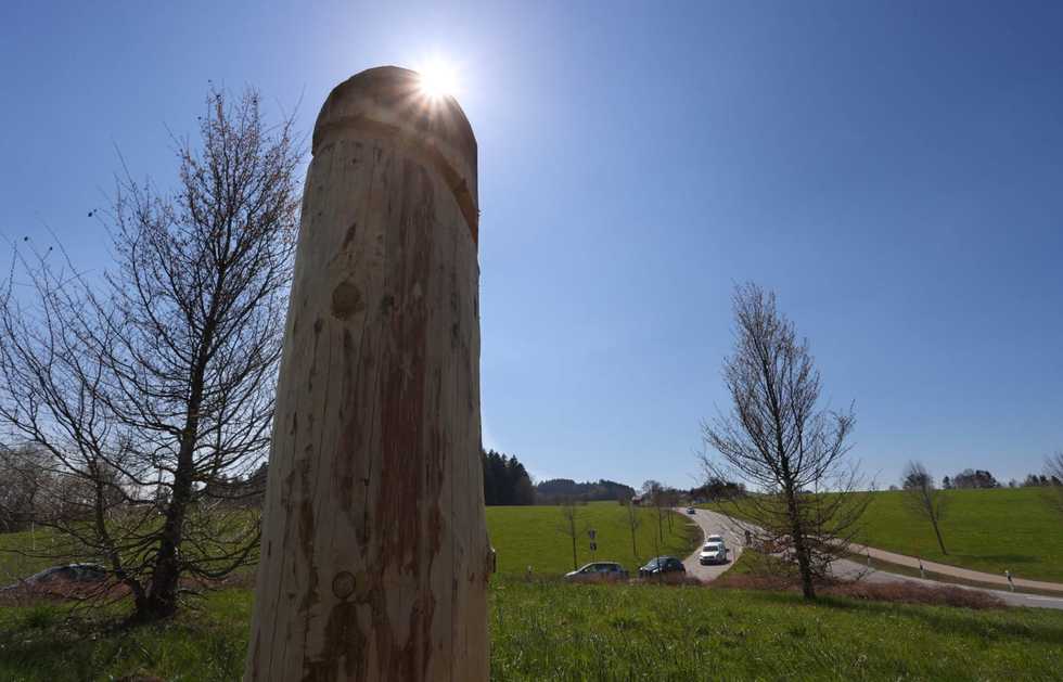 Mysterious wooden penis sculpture goes missing again in south Germany