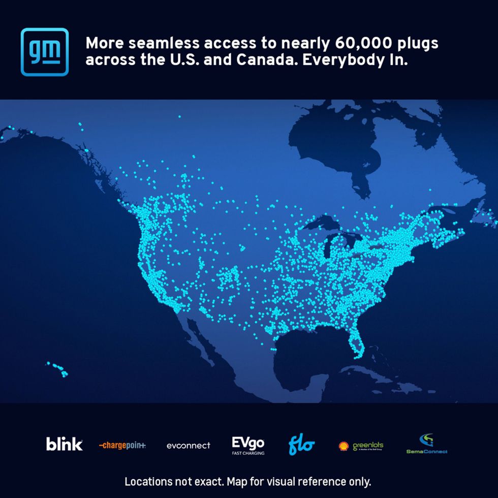 GM to offer electric vehicle drivers access to 60,000 plugs in US, Canada