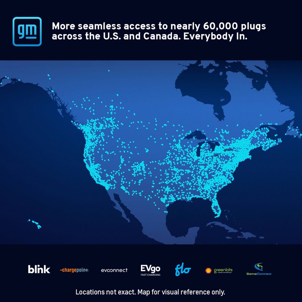GM to offer electric vehicle drivers access to 60,000 plugs in US, Canada