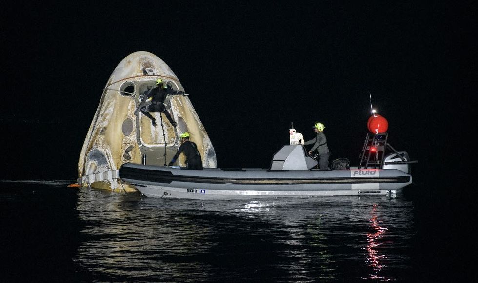 ISS astronauts splash down off Florida on SpaceX craft