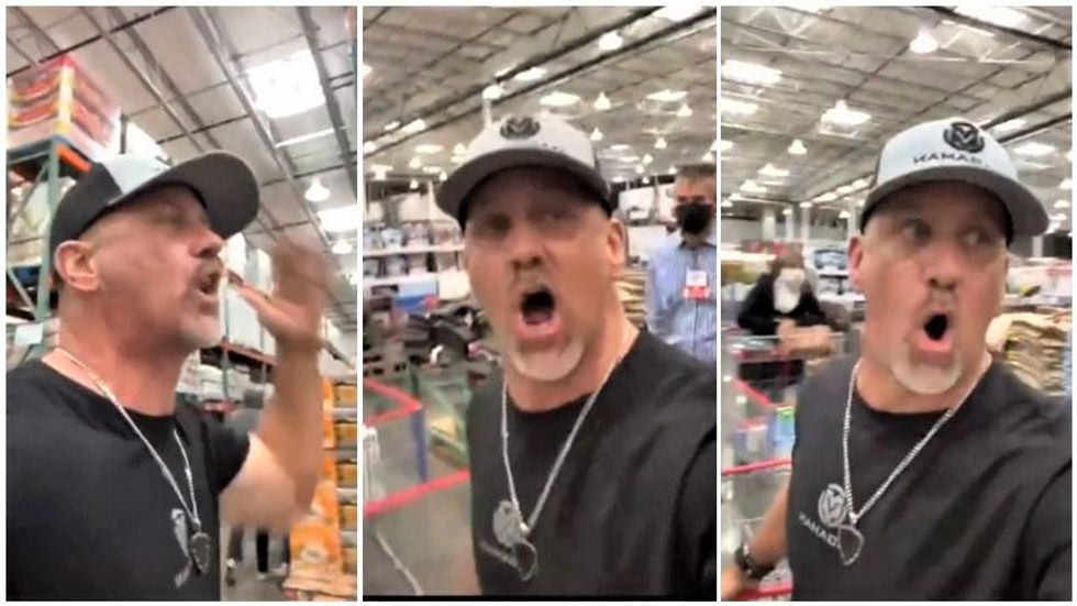 Frustrated Trump supporter has a meltdown in Costco after customers refuse to join his anti-mask rebellion