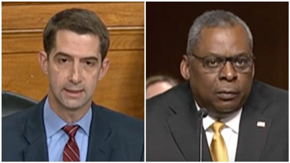 GOP's Tom Cotton repeatedly cuts off America's first Black defense secretary as he fumes over diversity training