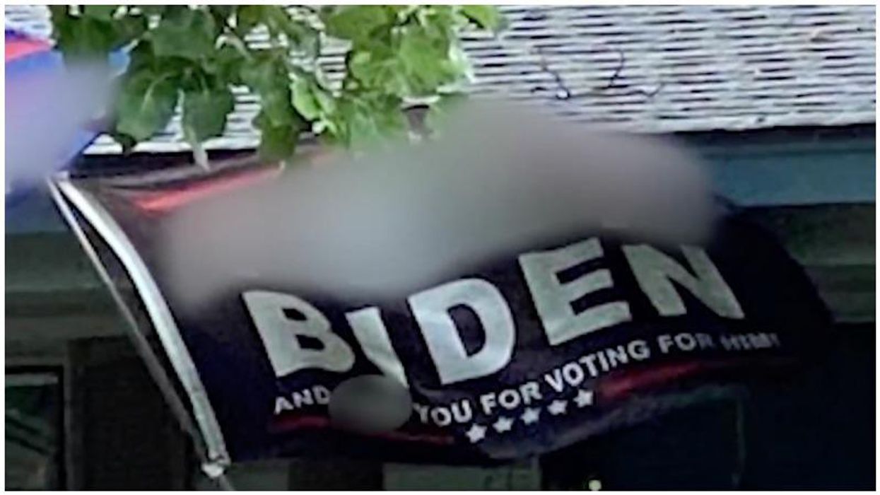 ‘Kids can see it’: Neighbors frustrated as Trump supporters refuse to take down profanity-laced anti-Biden flag