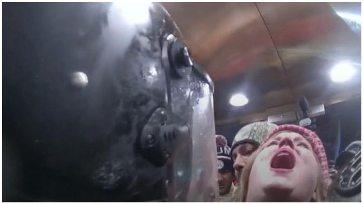 New footage shows Capitol rioter screaming as she’s crushed between mob and officers’ riot shields