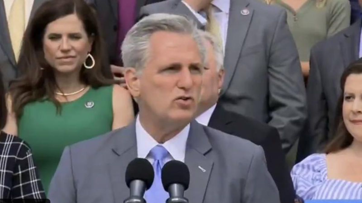 Kevin McCarthy blurts out QAnon reference during press conference: 'The storm is coming'