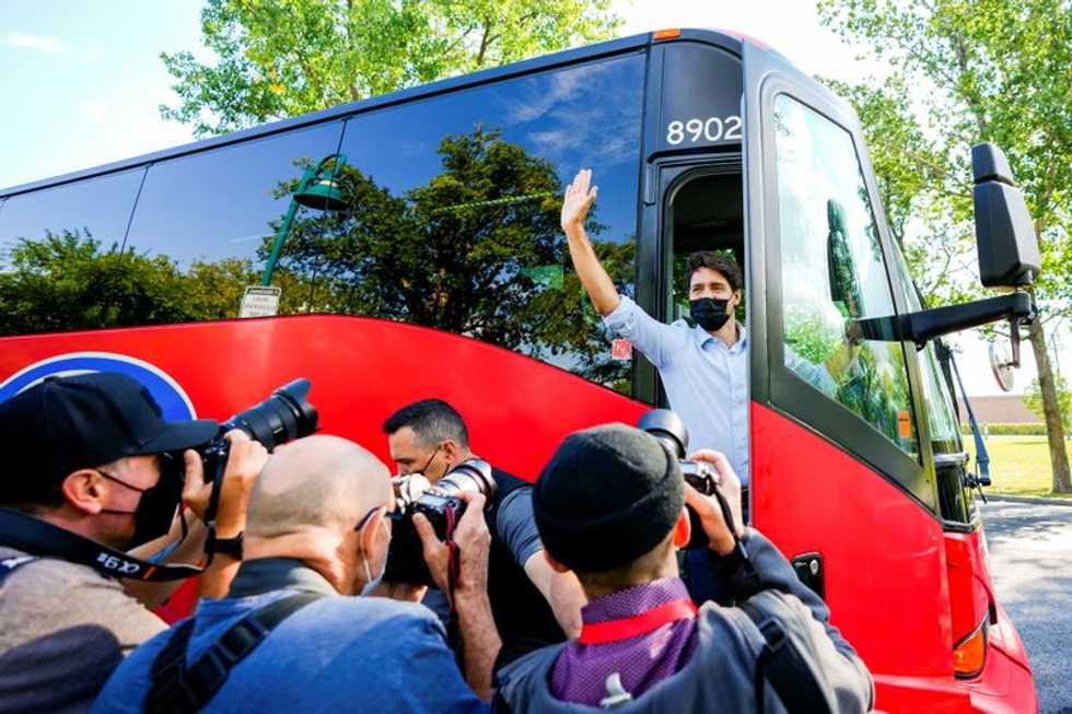 Canada's Trudeau , after gravel throwing, condemns rhetoric of right-wing leader