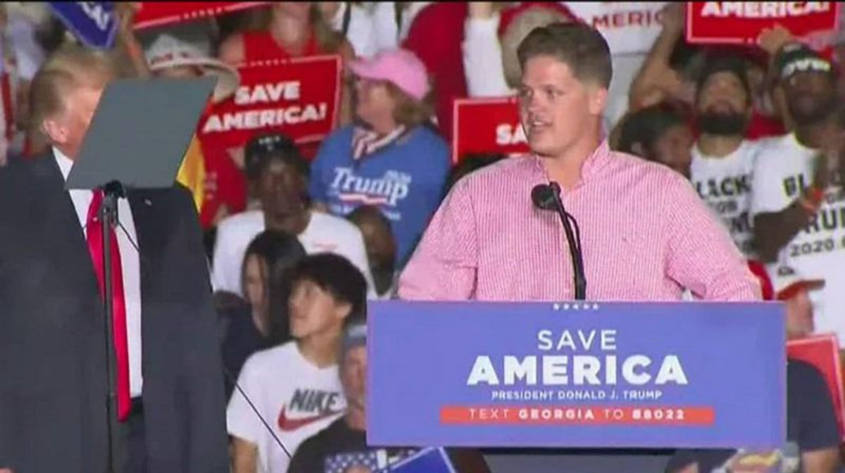 Active duty Marine under investigation after appearing on stage with Trump during rally