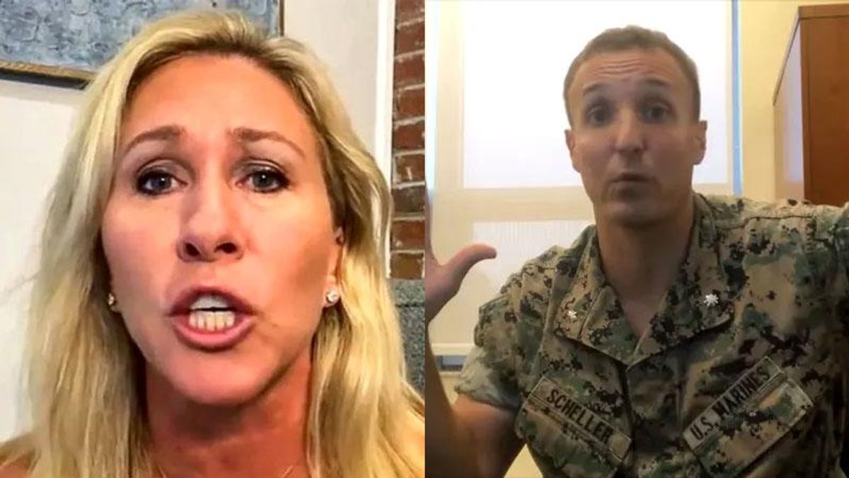 Marjorie Taylor Greene flops as she testifies at Stuart Scheller's military trial: report