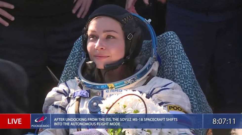 Russian actor and director making first movie in space return to Earth after 12-day mission