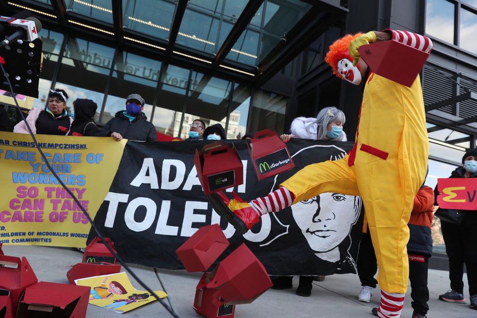 McDonald’s protesters condemn CEO’s comments