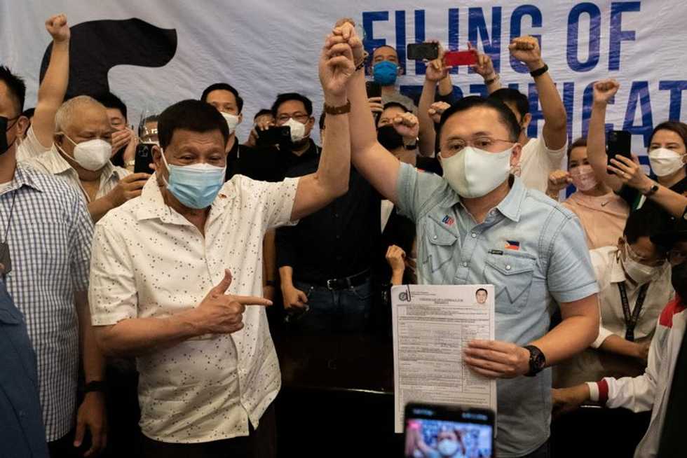 Philippines 'Bong' vs 'Bongbong' election drama builds, Duterte move eyed