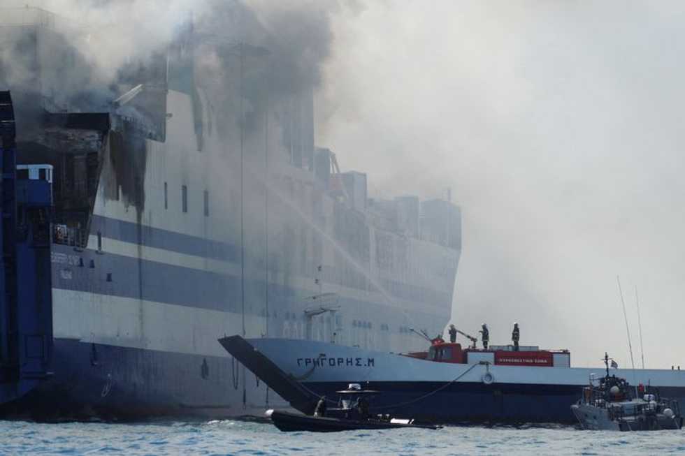 Three trapped, nine missing after flames engulf Greece-Italy ferry