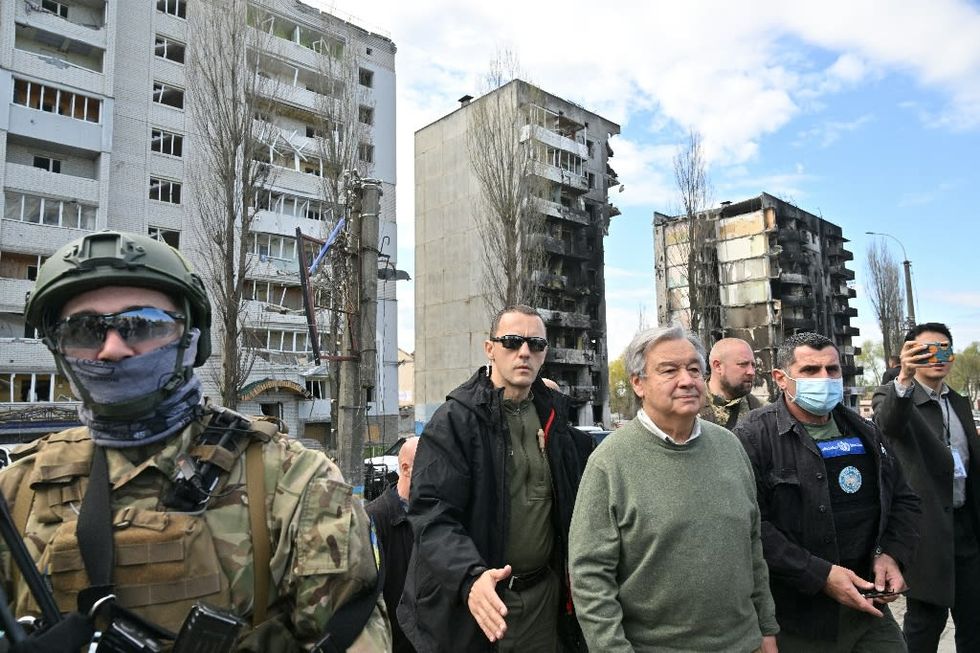 UN chief condemns 'absurdity' of war in Ukraine visit