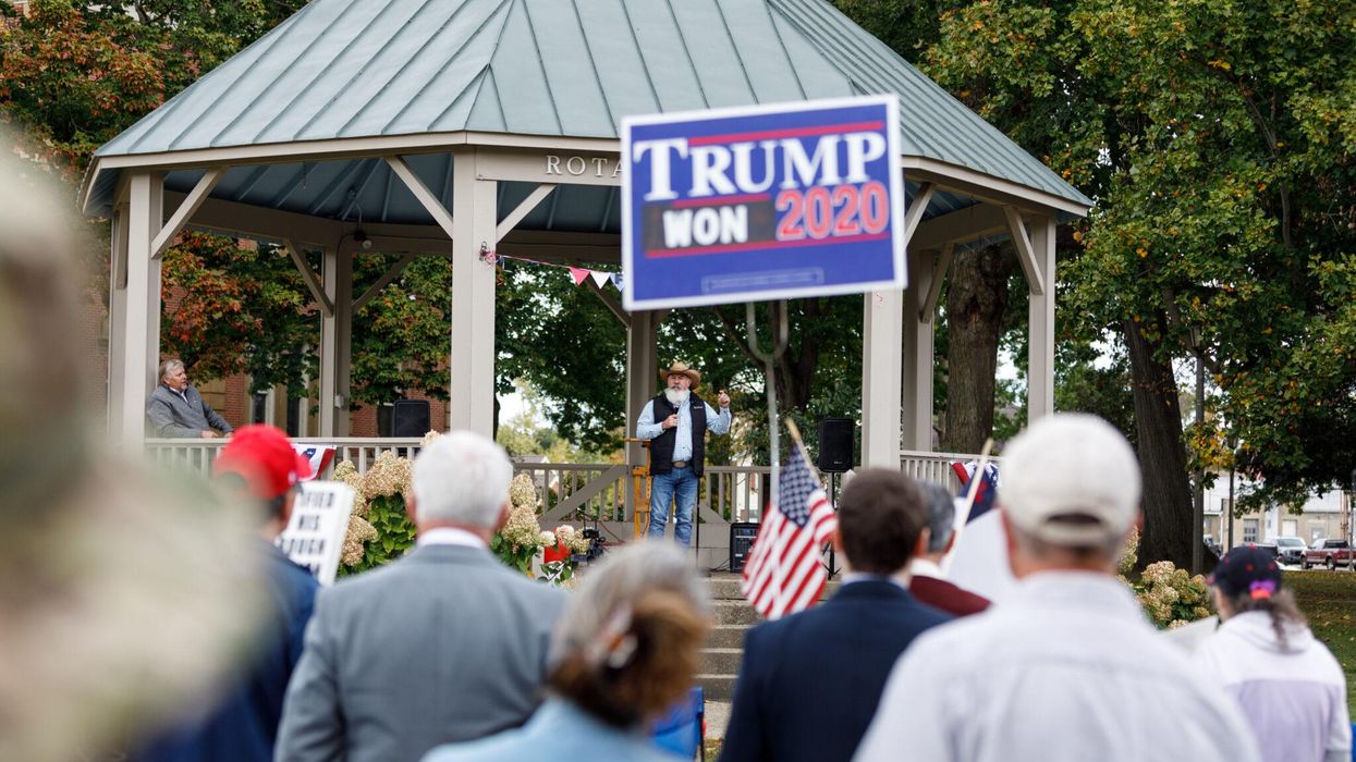 Ohio GOP gubernatorial candidate shares photo of self in front of swastika