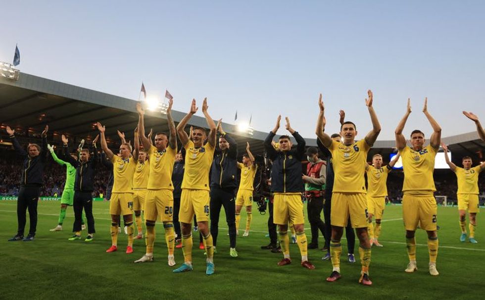 Ukraine soccer win brings joy to military in war with Russia - Zelenskiy