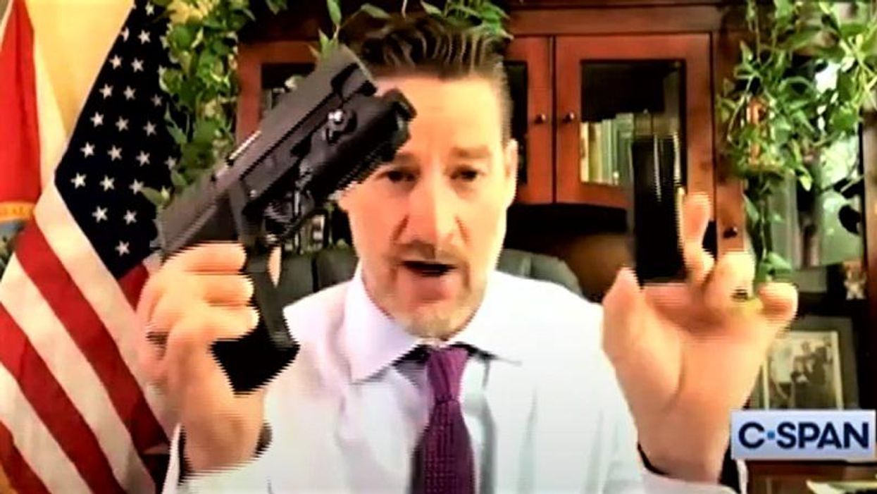 GOP lawmaker brandishes guns he says Dems want to ban while calling from his home into House Judiciary hearing