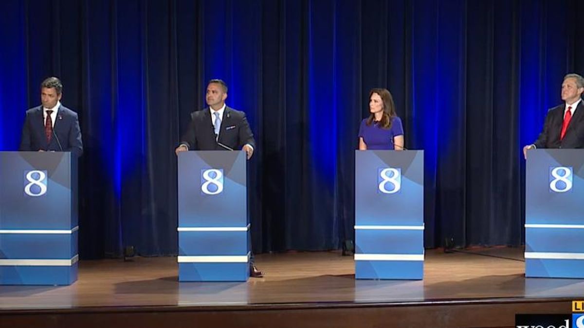 GOP gubernatorial candidates embrace election conspiracies and reject gun reform in Michigan debate