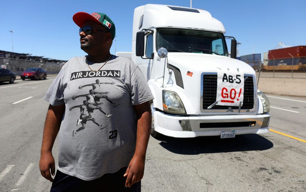 ‘If our trucks stop, America stops’: Oakland port at standstill over labor law protest