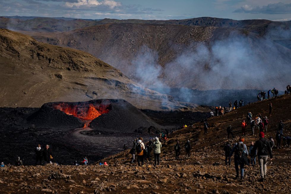 Researchers say lava flow has slowed down at Icelandic volcano 