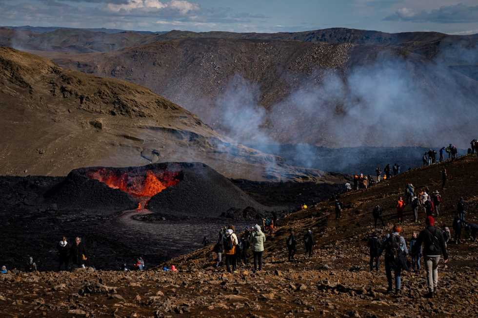 Researchers say lava flow has slowed down at Icelandic volcano
