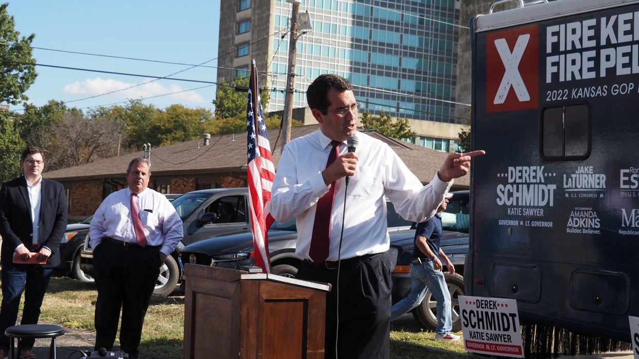 Kansas GOP candidate Derek Schmidt plays the race card
