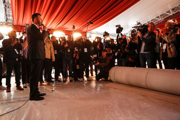Oscars change traditional red carpet to champagne shade for 95th Academy Awards