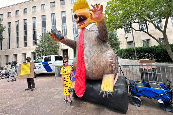 Inside the Trump arraignment circus outside the D.C. courthouse