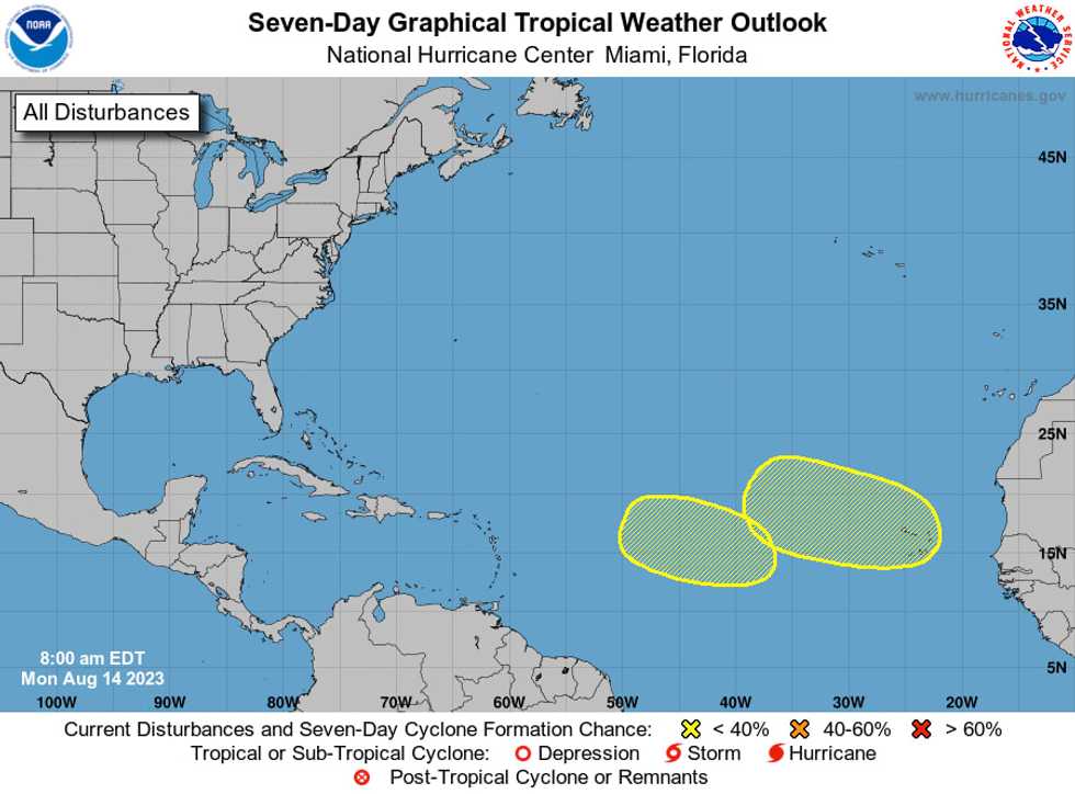 Tropics begin to stir as hurricane center tracks 2 systems