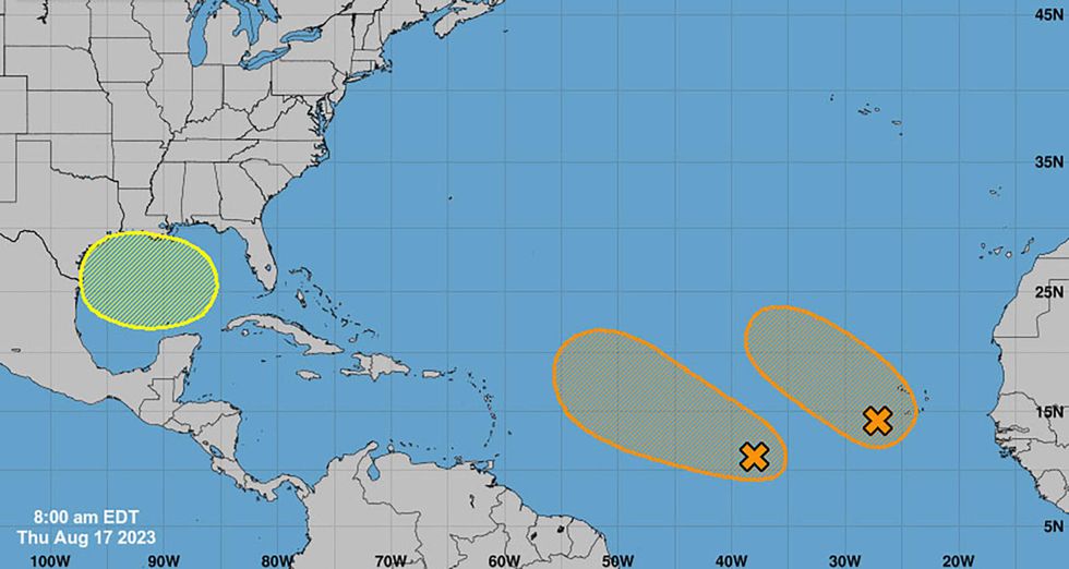 Growing chance 2 Atlantic systems will form as hurricane center also eyes Gulf of Mexico