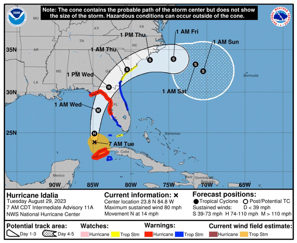 Hurricane Idalia almost Category 3 as it nears Florida. ‘Very difficult to survive that’