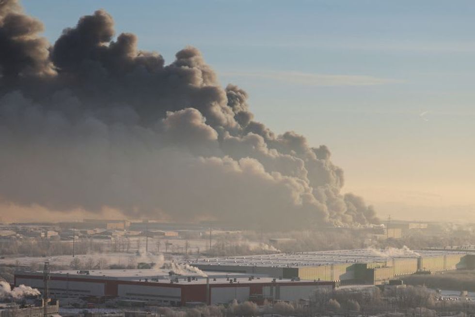 Huge fire rips through Russian online retailer's warehouse in St. Petersburg