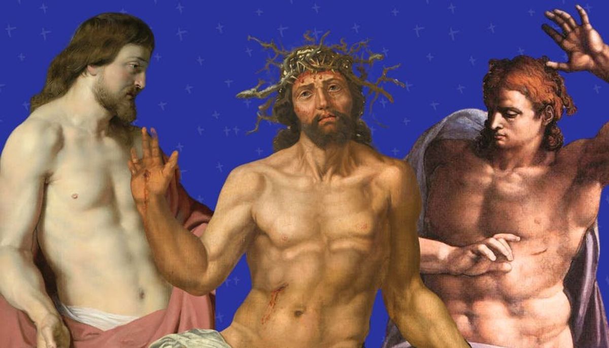 Why is Jesus often depicted with a six-pack?