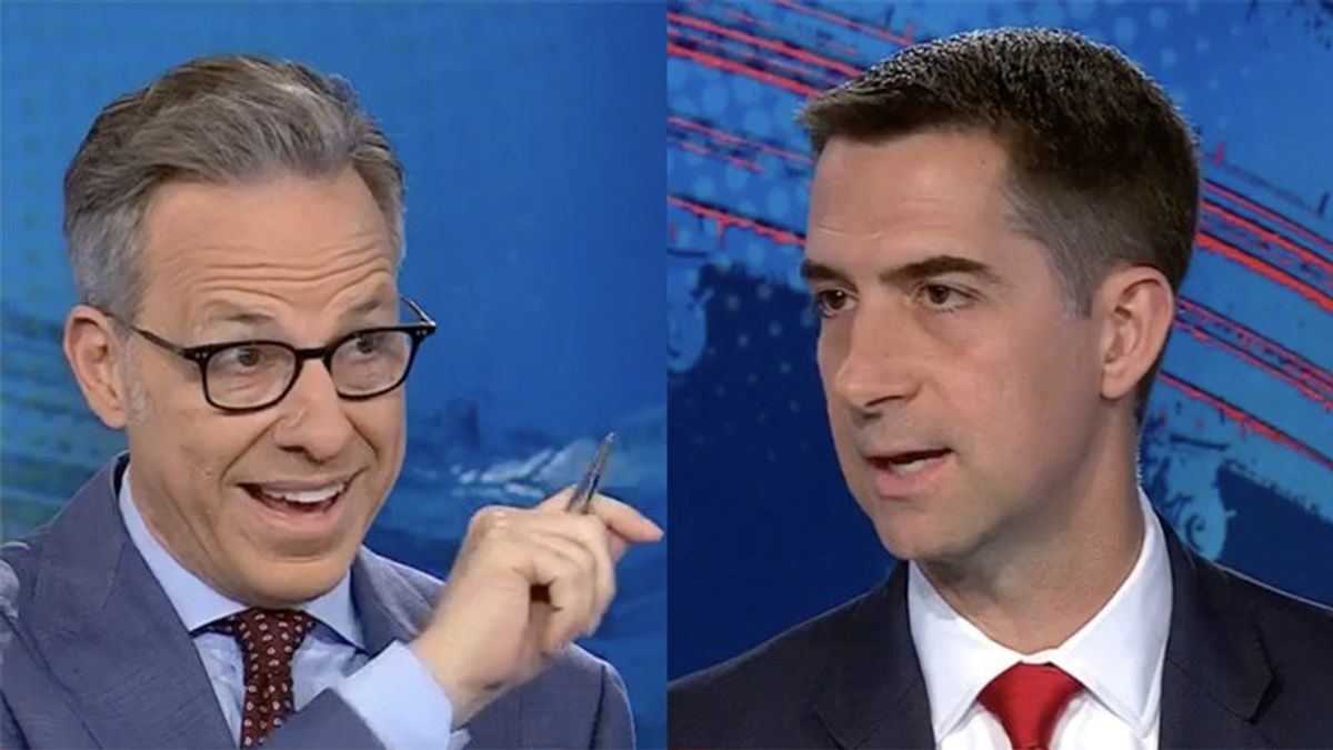 'Her husband is Jewish!' CNN's Tapper snaps at Tom Cotton for calling Harris antisemitic