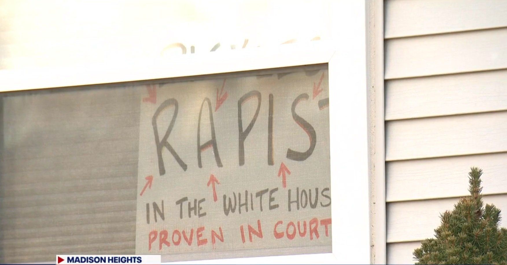 Neighbors 'shocked and disgusted' after local erects sign calling Trump a 'rapist'