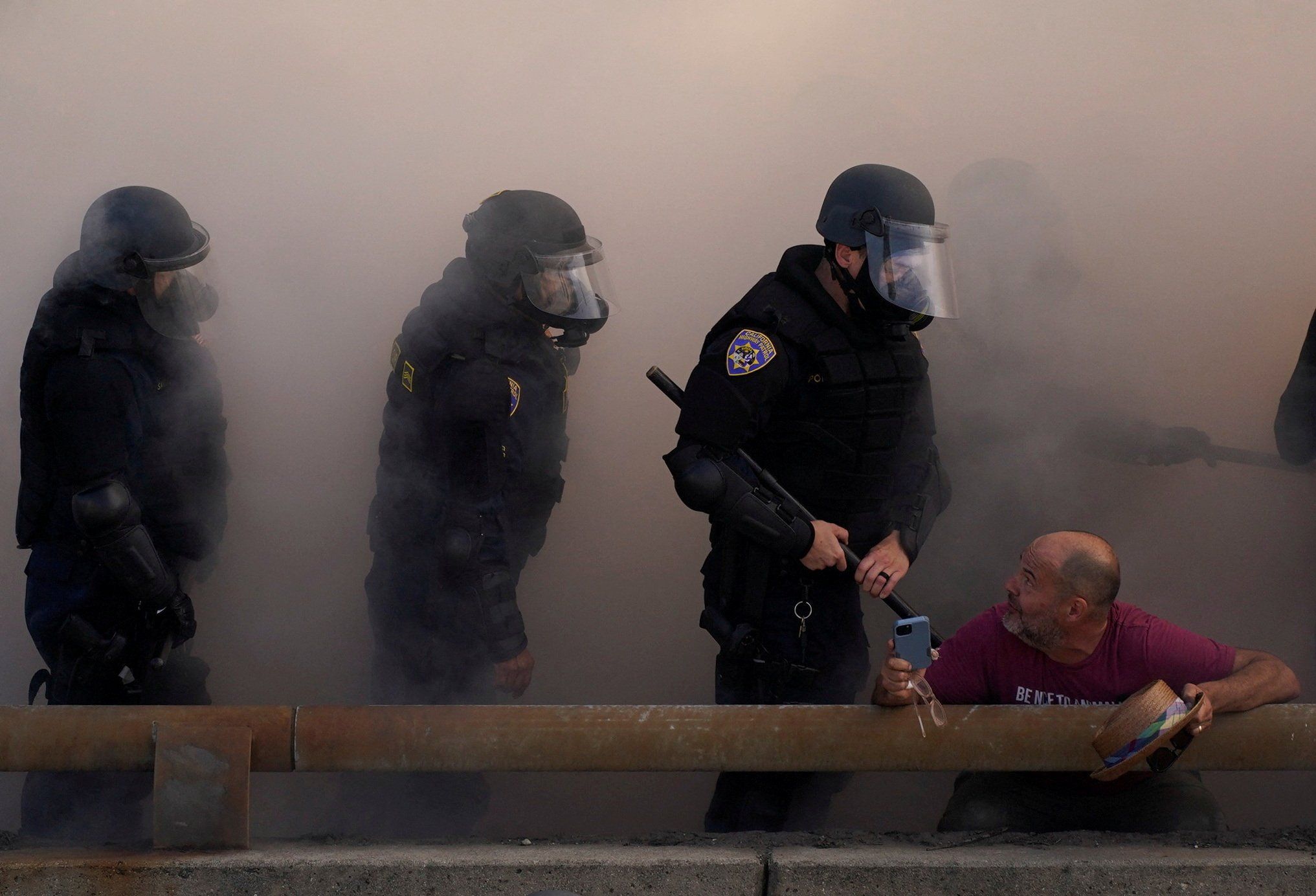 Police ICE protest