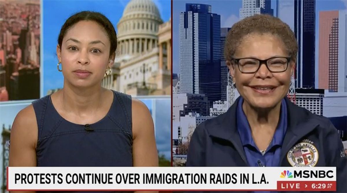 Los Angeles mayor laughs at Trump's claims during brutal MSNBC take-down