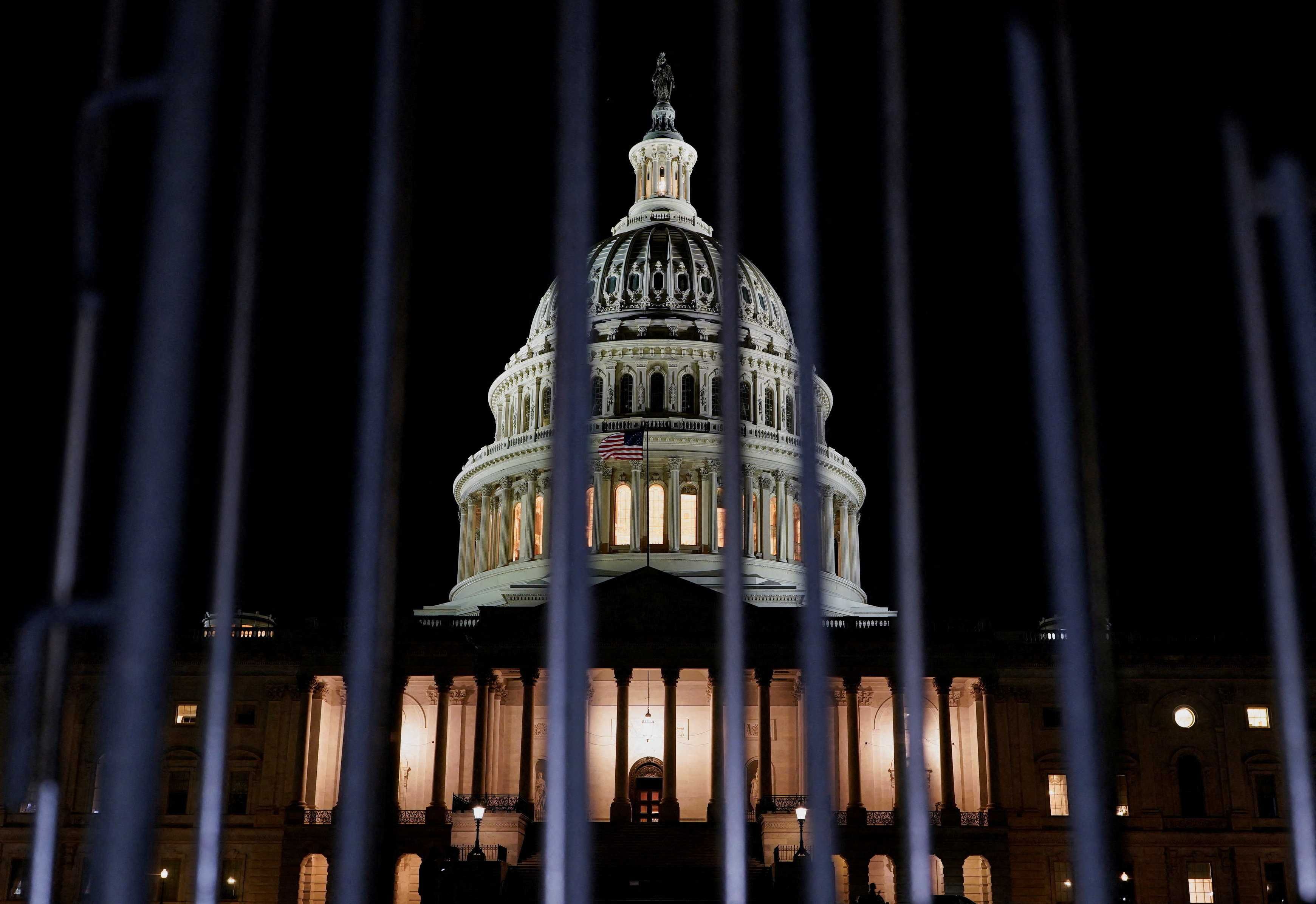U.S. Capitol at night
