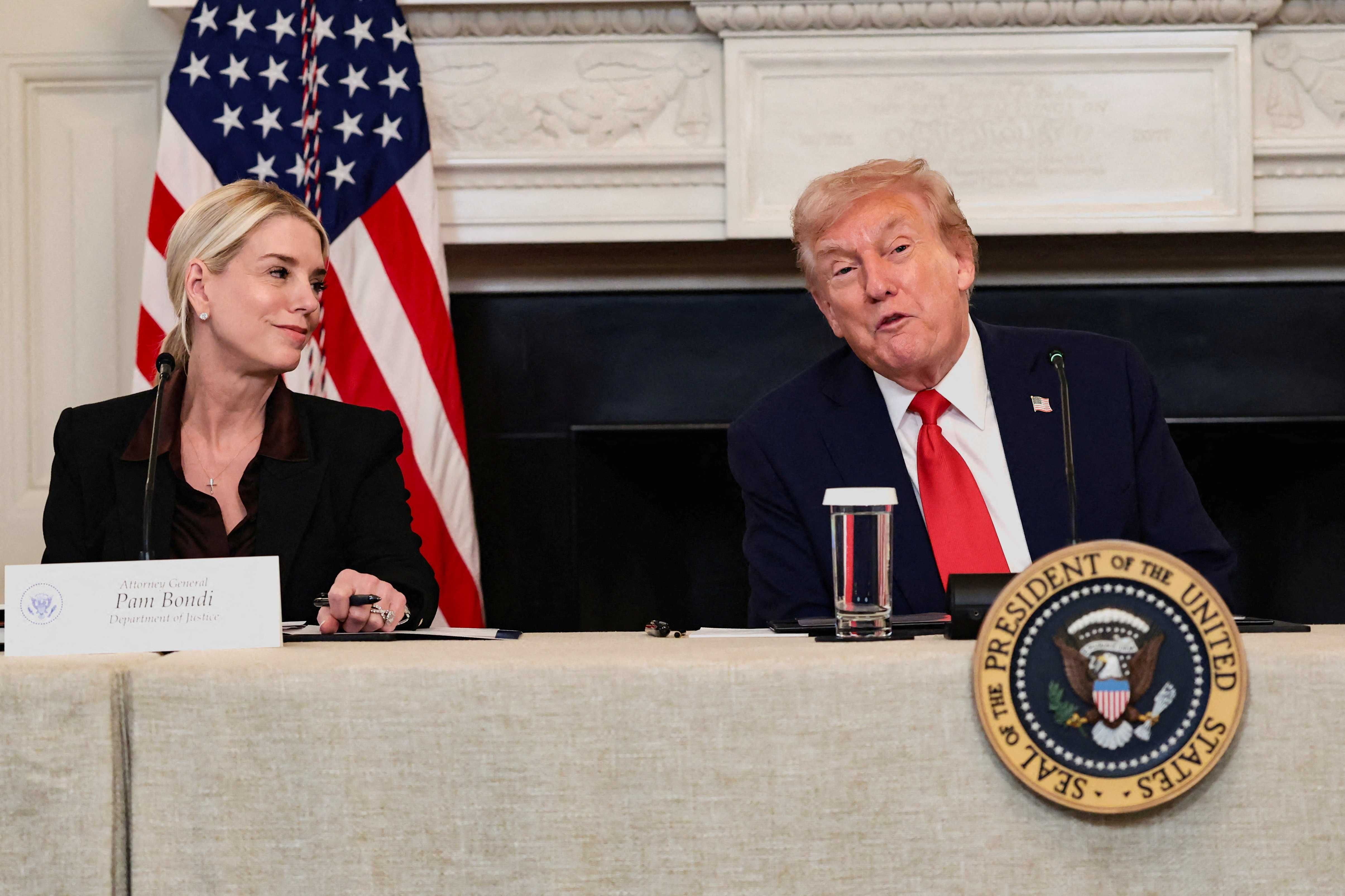Pam Bondi and Donald Trump