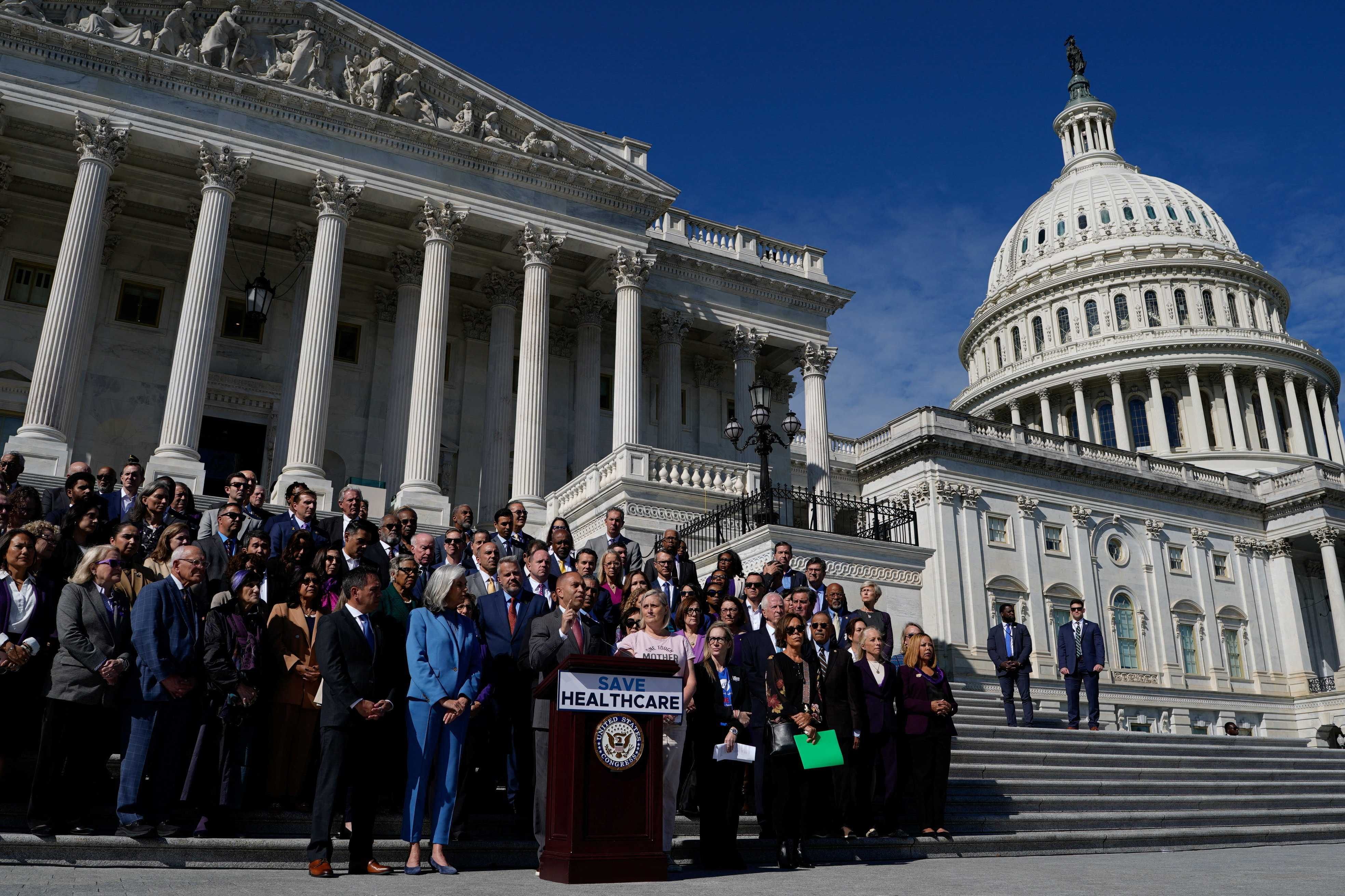 Democrats speak at the Capitol