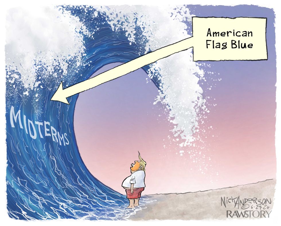 Trump's about to be drowned in American Flag Blue